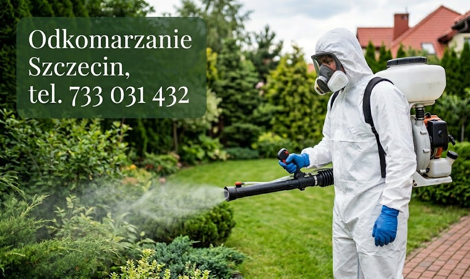 Odkomarzanie w kombinezonie z opryskiwaczem